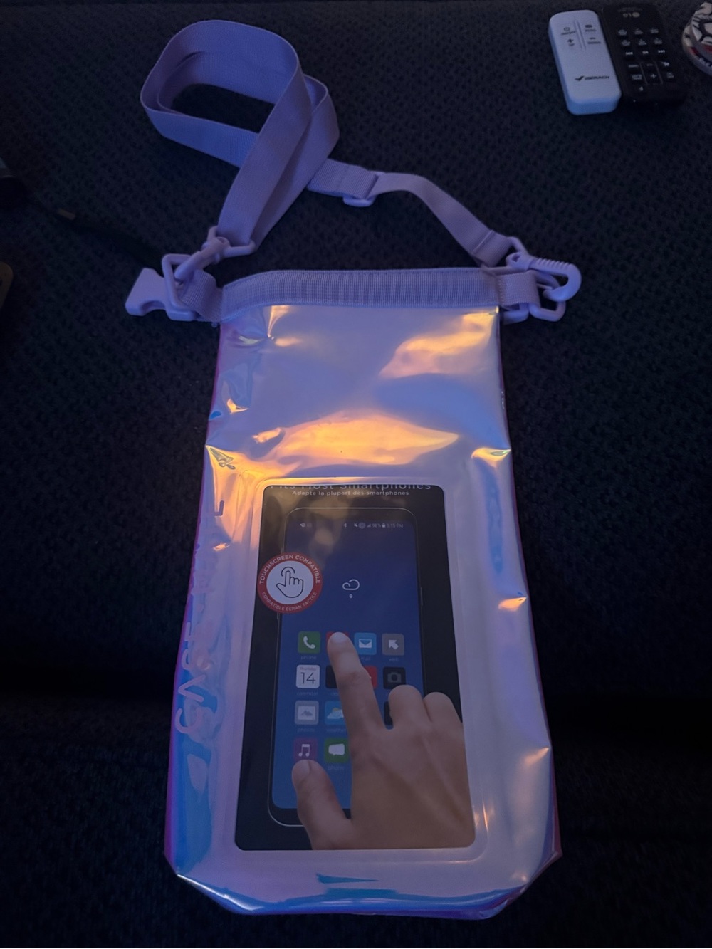Casemate Waterproof Holographic Phone Pouch with Adjustable Strap - Lavender